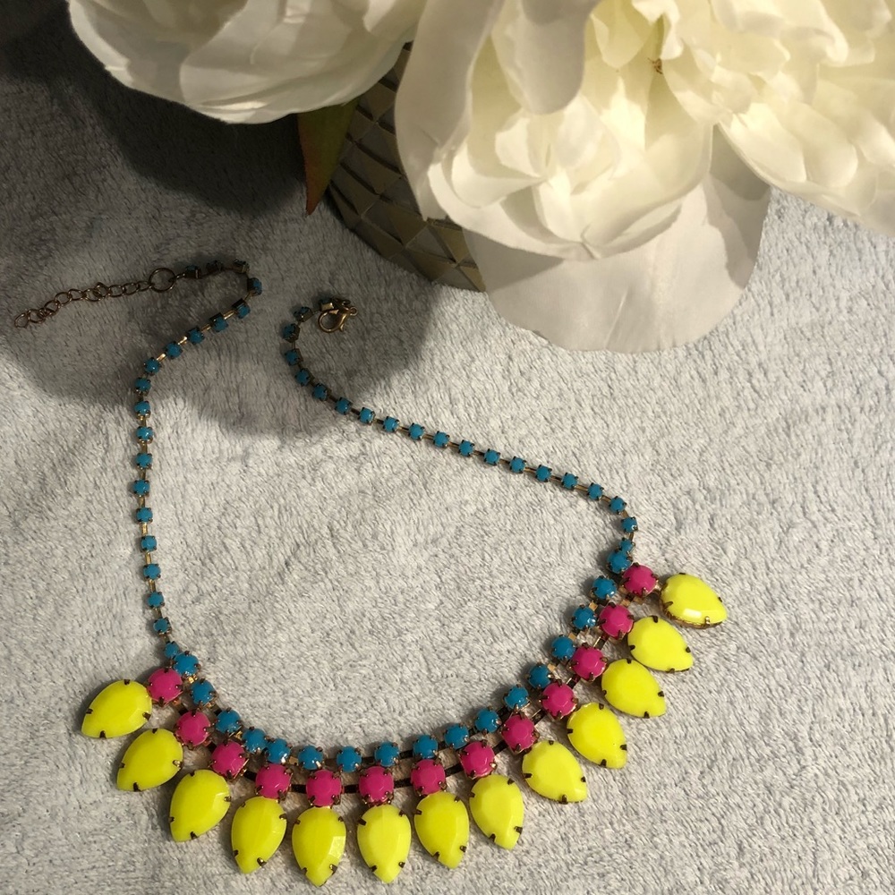 Yellow Pink & Blue Necklace
